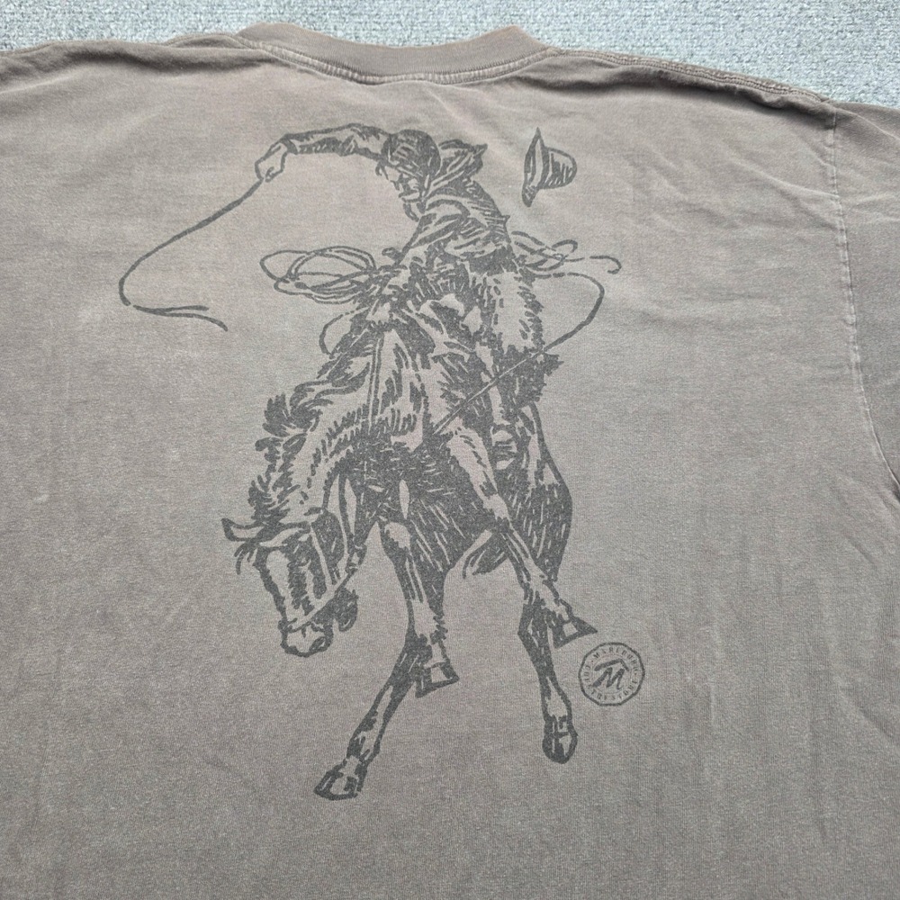 Vintage Marlboro OSFA Bucking Bronco Pocket T-Shirt Cowboy 90s Made In USA - Picture 8 of 8